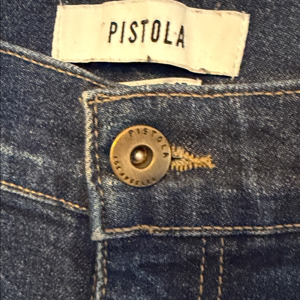 Pistola Dark Wash High Rise Cropped Straight Leg Jeans - Picture 5 of 7